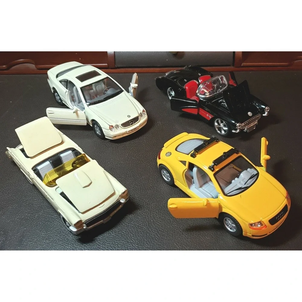Set of 4 Cars 1956 Ford Thunderbird 2001 MBenz CL600 1957 Corvette 2008 Audi TT